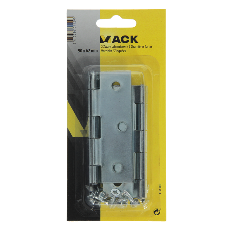 Afbeelding laden in galerijviewer, Mack 1013611 - 2 zware scharnieren verzinkt h 90 x b 62 mm | 5 stuks
