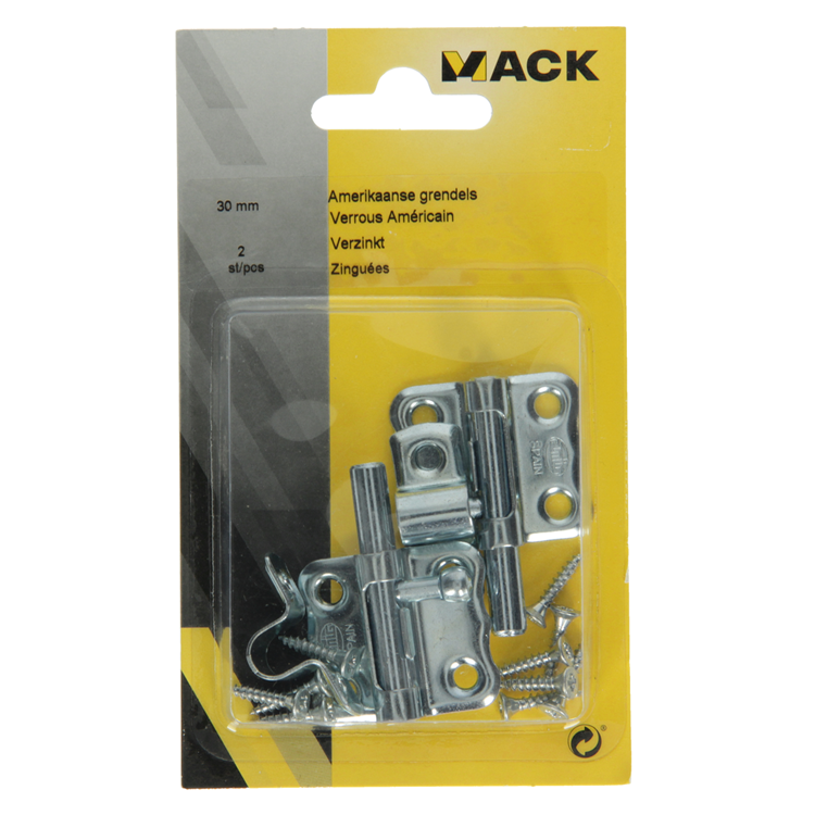 Load image into Gallery viewer, Mack 1013475 - 2 amerikaanse grendels verzinkt a 30 - b 15 mm | 5 stuks