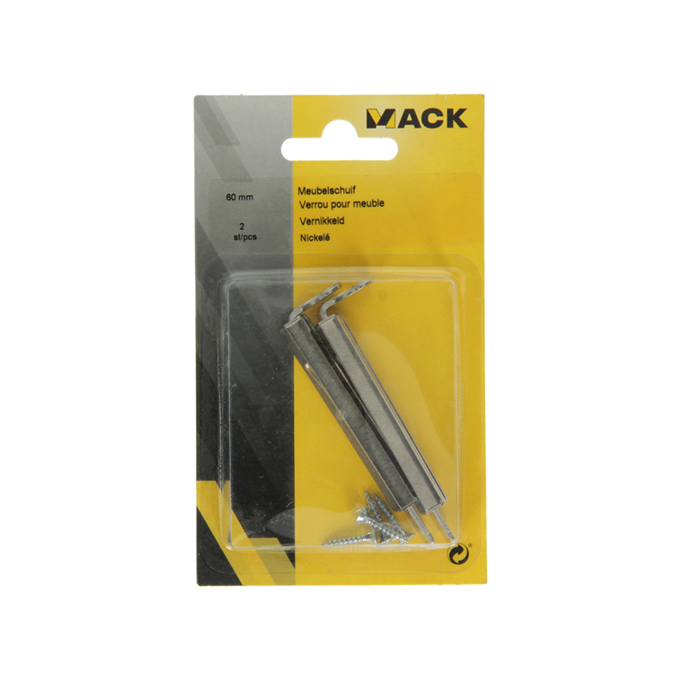 Load image into Gallery viewer, Mack 1013271 - 2 meubelschuiven vernikkeld a 60 - b 12,5 mm | 10 stuks