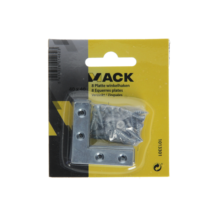 Load image into Gallery viewer, Mack 1013301 - 8 platte winkelhaken verzinkt 40x40x10x2mm | 10 stuks