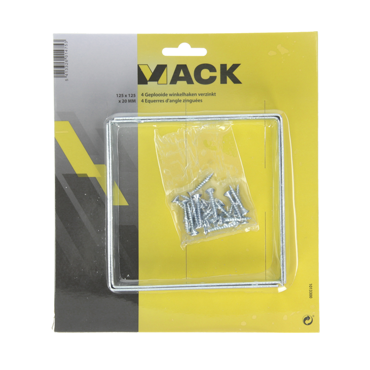 Load image into Gallery viewer, Mack 1013300 - 4 geplooide winkelhaken kt 125x125x20x2mm | 10 stuks