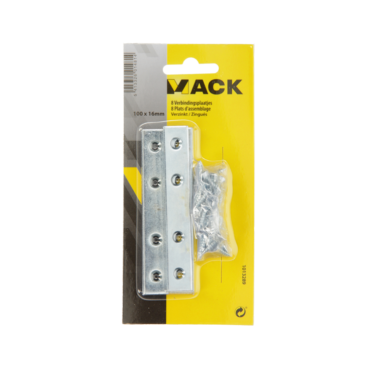 Load image into Gallery viewer, Mack 1013289 - 8 verbindingsplaten verzinkt 100x16mmx2mm | 10 stuks