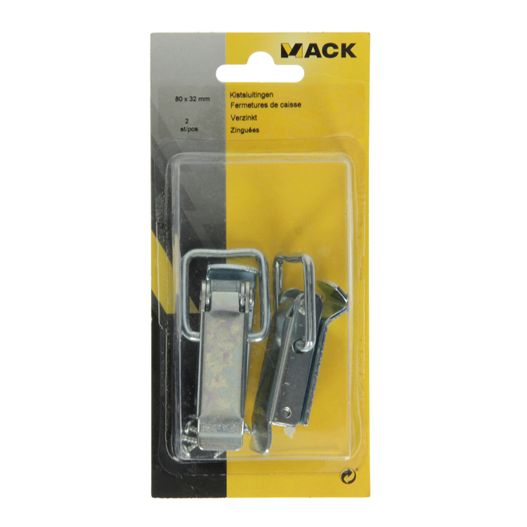 Load image into Gallery viewer, Mack 1013343 - 2 kistsluitingen verzinkt 80x32mm | 5 stuks