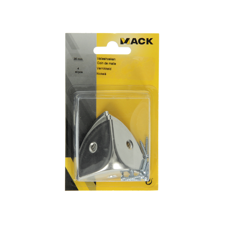 Load image into Gallery viewer, Mack 1013346 - 4 valieshoeken vernikkeld 35 mm | 5 stuks
