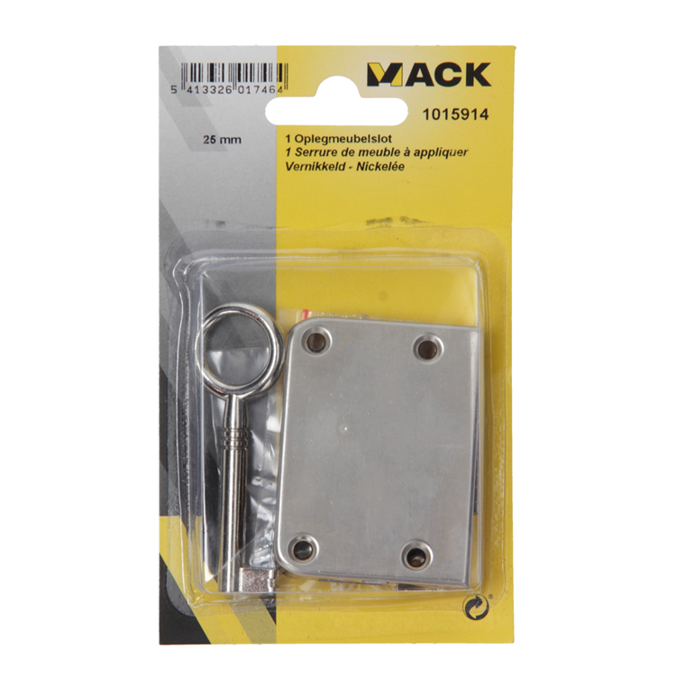 Load image into Gallery viewer, Mack 1015914 - 1 oplegmeubelslot vernikkeld 25mm | 5 stuks