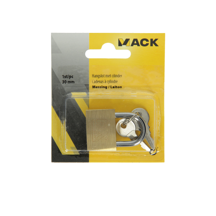 Load image into Gallery viewer, Mack 1014073 - hangslot met cilinder messing 30 mm | 10 stuks