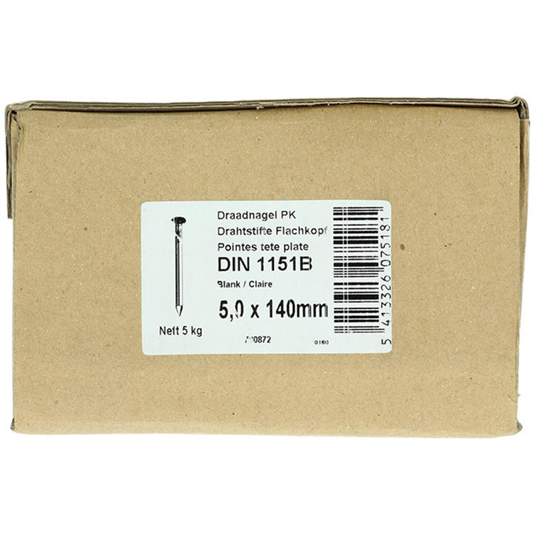 Afbeelding laden in galerijviewer, 1015656 - doos 5 kg. nagels platte kop 5,0x140 mm | 2 stuks