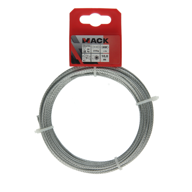 Load image into Gallery viewer, Mack 1013613 - verzinkte staalkabel 6x7 10m b:200kg 2mm2mm wll 45 kg din | 10 stuks