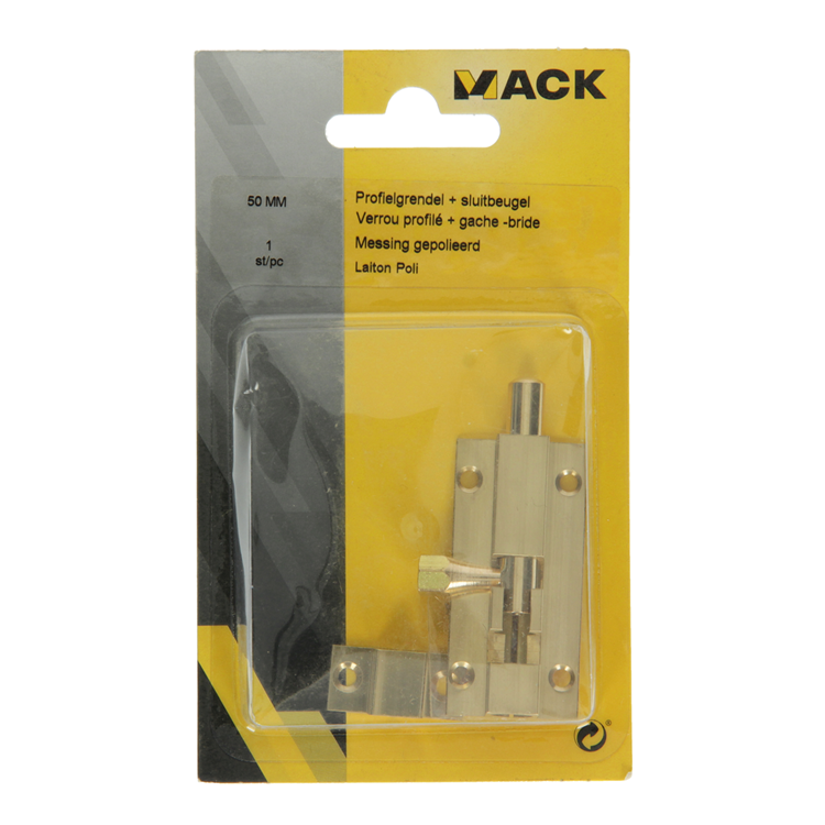 Afbeelding laden in galerijviewer, Mack 1013681 - 1 schuifgrendel messing gepolierd a 50 - b 16 mm | 5 stuks