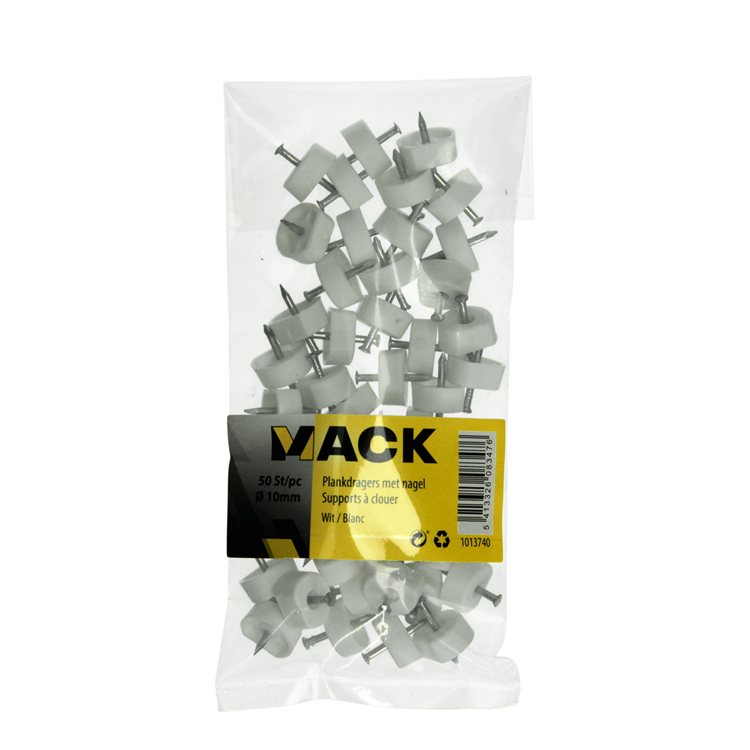 Load image into Gallery viewer, Mack 1013740 - 50 plankdragers + nagel wit ø 10 mm | 10 stuks