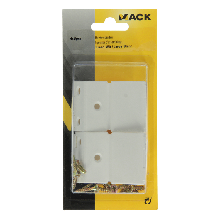 Load image into Gallery viewer, Mack 1013642 - 4 hoekverbinders breed wit | 5 stuks