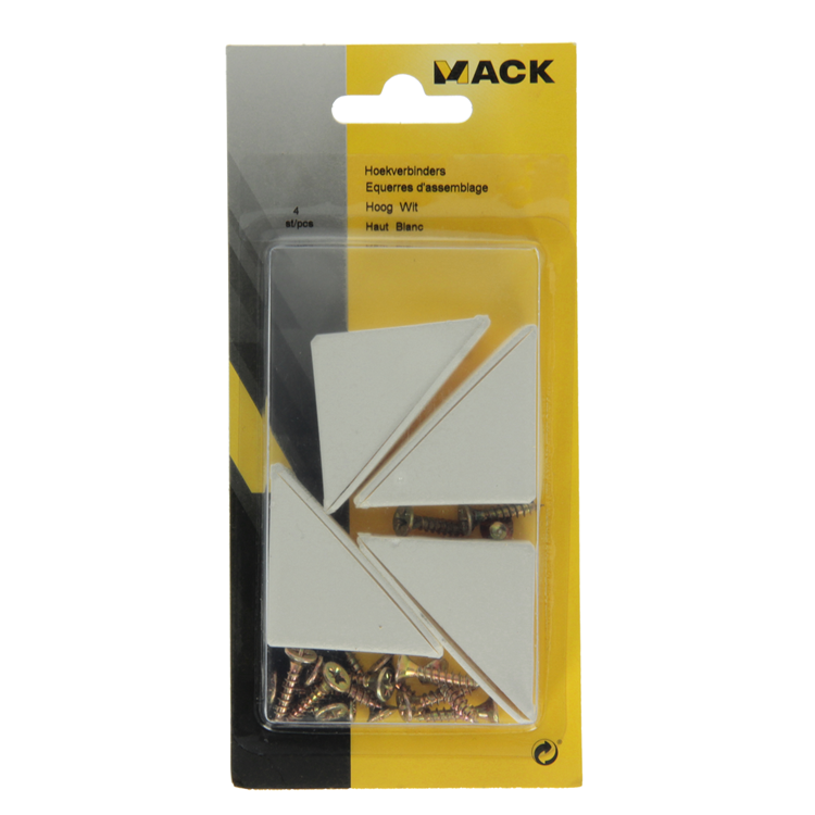 Load image into Gallery viewer, Mack 1013643 - 4 hoekverbinders hoog wit | 5 stuks