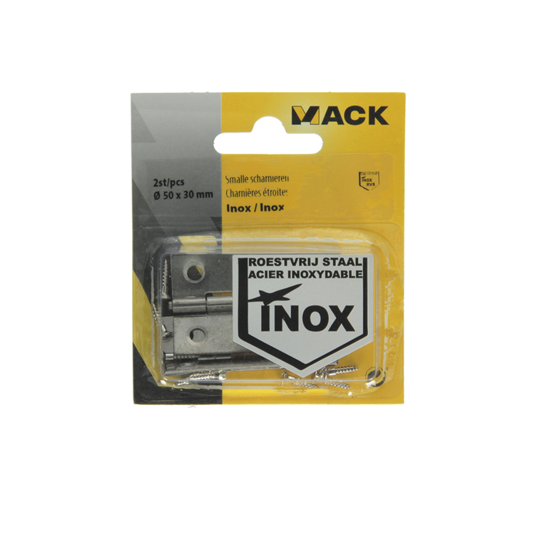 Load image into Gallery viewer, Mack 1013710 - 2 smalle scharnieren inox h 50 x b 30 mm | 5 stuks