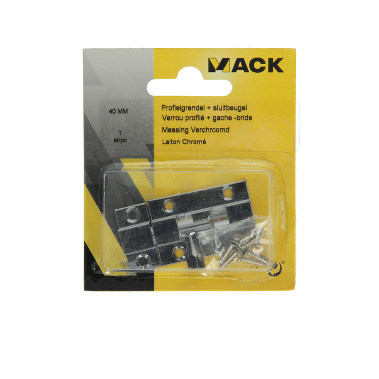 Load image into Gallery viewer, Mack 1013715 - 1 schuifgrendel messing verchroomd a 40 - b 13 mm | 5 stuks