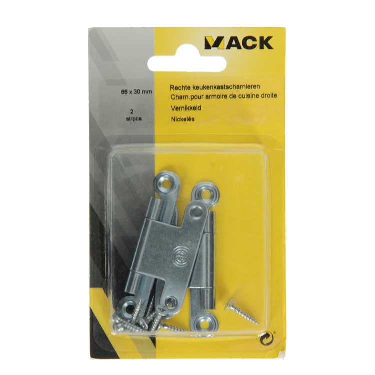 Load image into Gallery viewer, Mack 1013900 - 2 semi verborgen kastscharn. vernikkeld h 66 x b 30 mm | 5 stuks