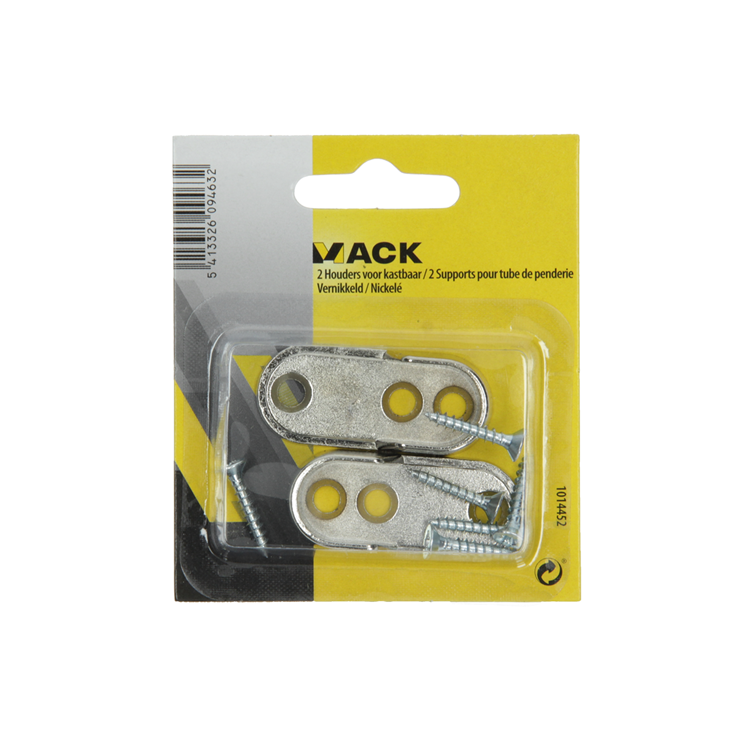 Load image into Gallery viewer, Mack 1014452 - 2 houders voor kastbaar vernikkeld | 5 stuks