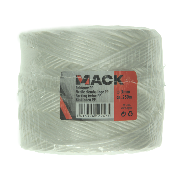 Load image into Gallery viewer, Mack 1014945 - paktouw pp wit 3mm ca 250m | 5 stuks