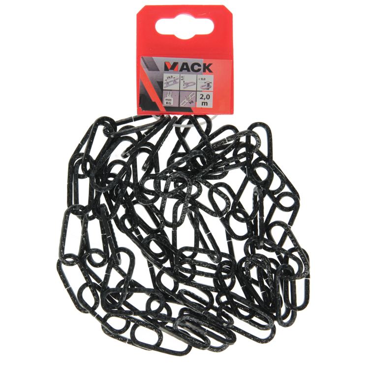 Load image into Gallery viewer, Mack 1015125 - sierketting zwart plat ø 3mm l 29mm 2m | 5 stuks