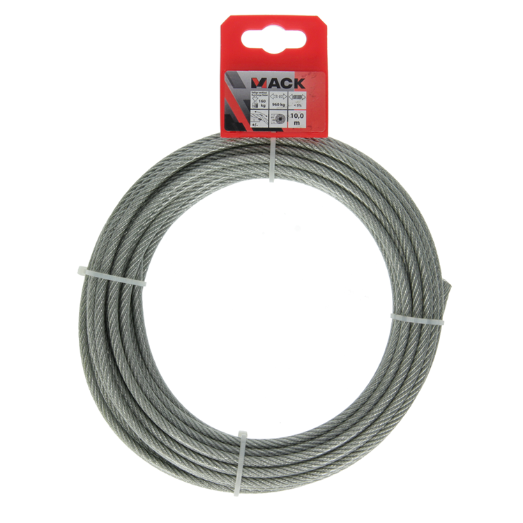Load image into Gallery viewer, Mack 1015197 - staalkabel pvc mantel 6x7 10m 4-5mm wll 170kg din en12385-4 | 5 stuks
