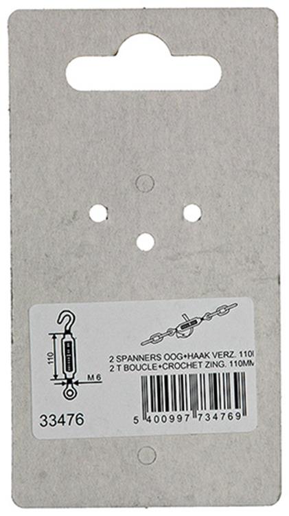 Load image into Gallery viewer, Mack 1008446 - 2 spanners oog + haak m6 x 110mm verzinkt | 10 stuks