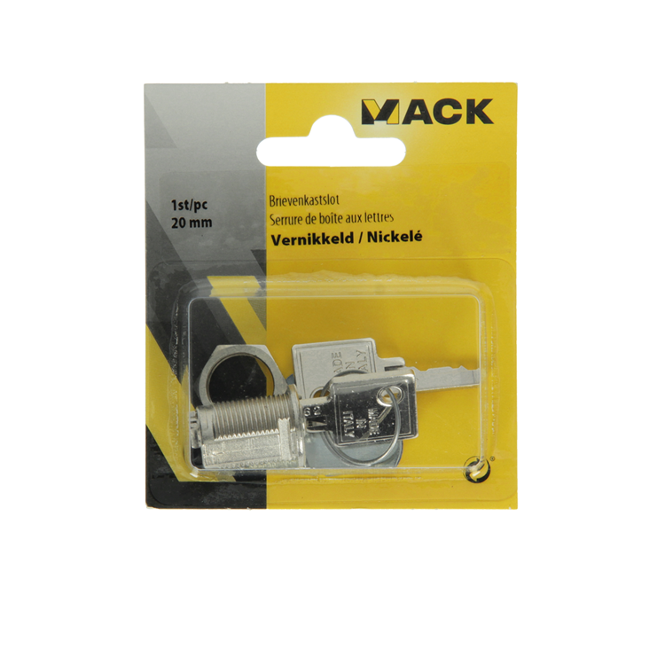 Load image into Gallery viewer, Mack 1014020 - brievenkastslot vernikkeld 20 mm | 5 stuks