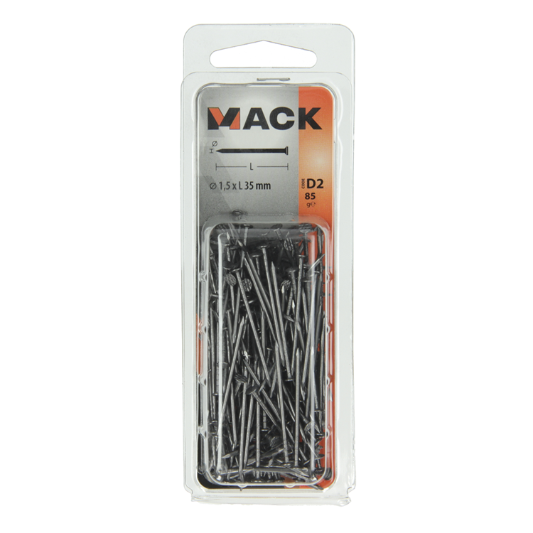Load image into Gallery viewer, Mack 1017111 - fijne nagel platte kop 85 gr 1,5 x 35 mm | 5 stuks