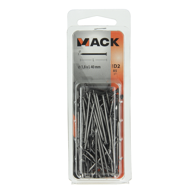 Load image into Gallery viewer, Mack 1017112 - fijne nagel platte kop 85 gr 1,8 x 40 mm | 5 stuks