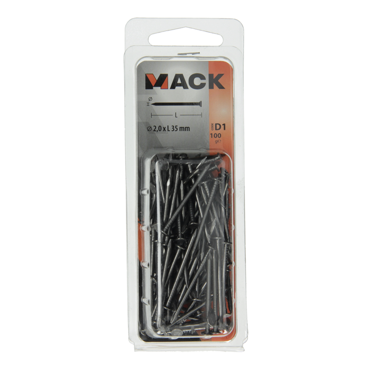 Load image into Gallery viewer, Mack 1017117 - nagel platte kop 100 gr 2,0 x 35 mm | 5 stuks