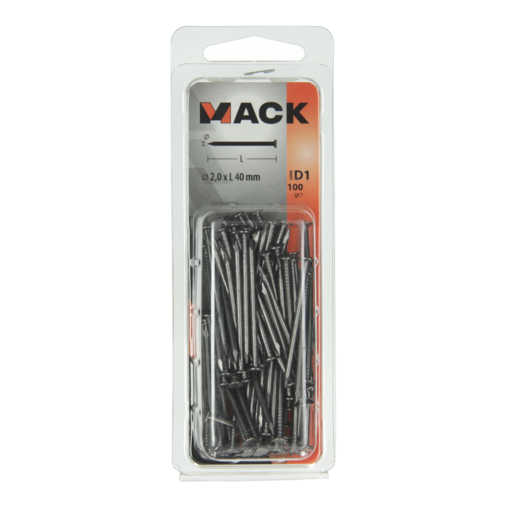 Load image into Gallery viewer, Mack 1017118 - nagel platte kop 100 gr 2,0 x 40 mm | 5 stuks