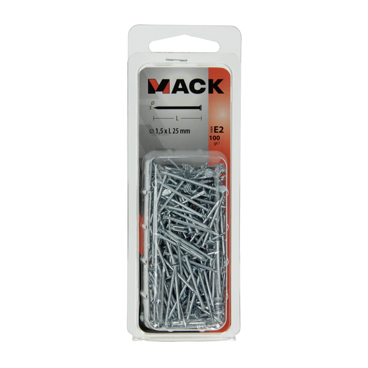 Load image into Gallery viewer, Mack 1017149 - nagel platte kop staal verzinkt 100 gr 1,5 x 25 mm | 5 stuks
