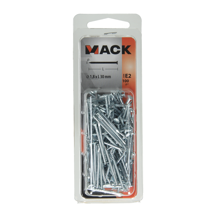 Load image into Gallery viewer, Mack 1017150 - nagel platte kop staal verzinkt 100 gr 1,8 x 30 mm | 5 stuks