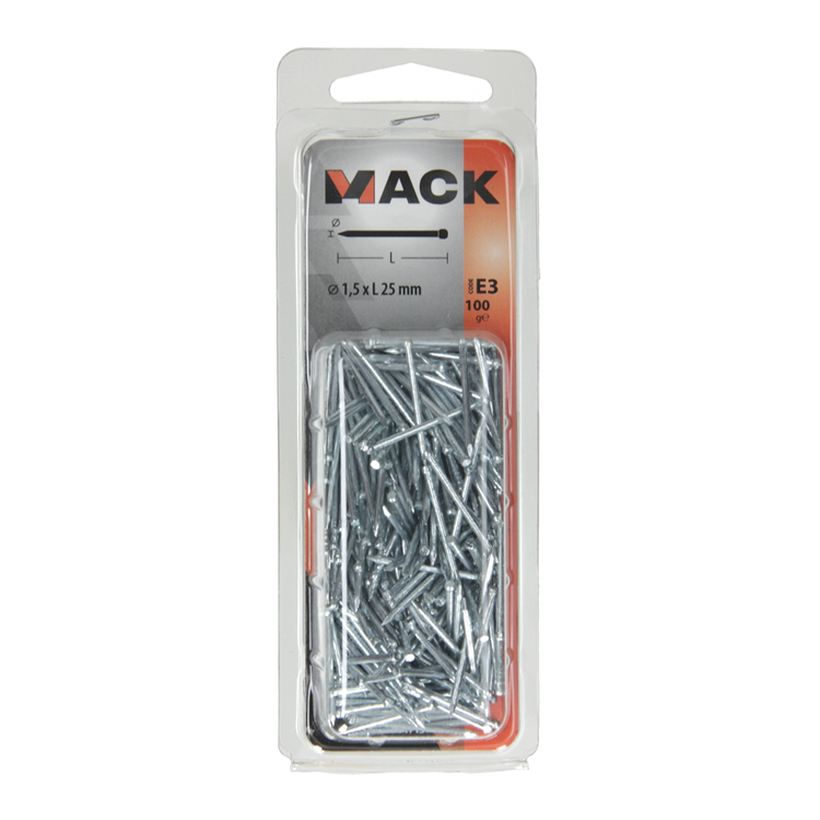 Load image into Gallery viewer, Mack 1017157 - nagel ronde kop staal verzinkt100 gr 1,5 x 25 mm | 5 stuks