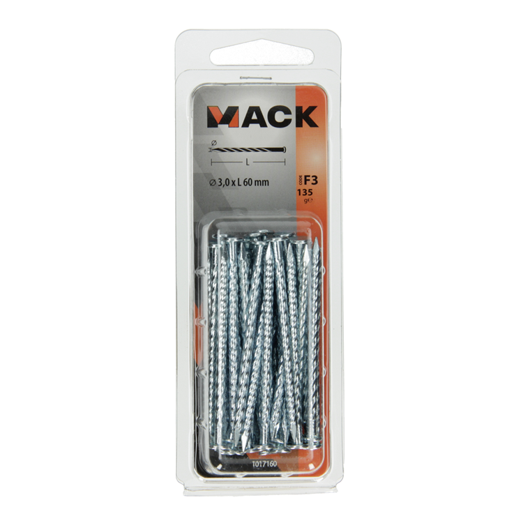 Load image into Gallery viewer, Mack 1017160 - getorste nagel pk verzinkt 135gr 3,0 x 60 mm | 5 stuks