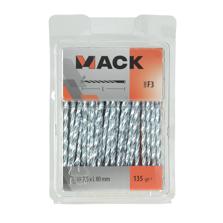 Load image into Gallery viewer, Mack 1017161 - getorste nagel pk verzinkt 135gr 3,5 x 80 mm | 5 stuks
