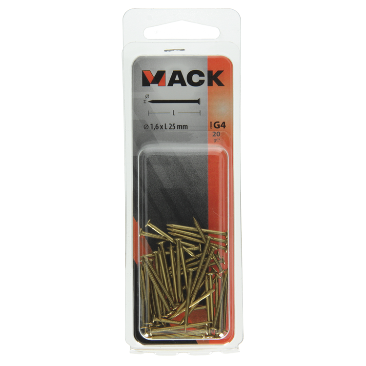 Load image into Gallery viewer, Mack 1017164 - nagel platte kop messing 20 gr1,6 x 25 mm | 10 stuks