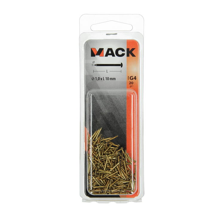 Load image into Gallery viewer, Mack 1017166 - nagel bolle kop messing 20 gr 1,0 x 10 mm | 10 stuks