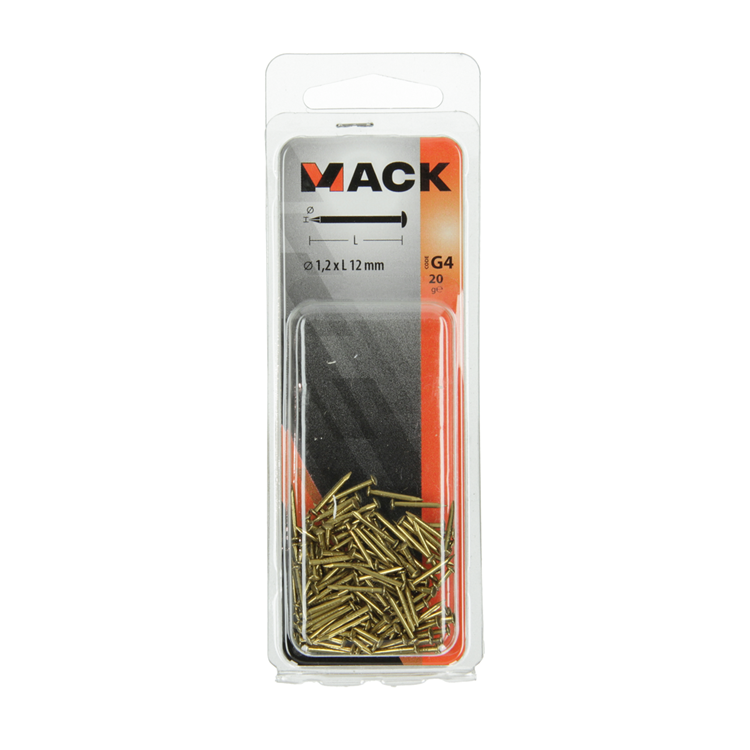 Load image into Gallery viewer, Mack 1017167 - nagel bolle kop messing 20 gr 1,2 x 12 mm | 10 stuks