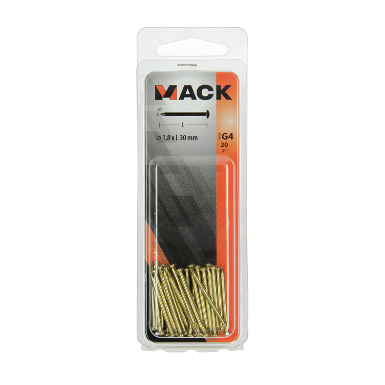 Load image into Gallery viewer, Mack 1017173 - nagel bolle kop messing 20 gr 1,8 x 30 mm | 10 stuks