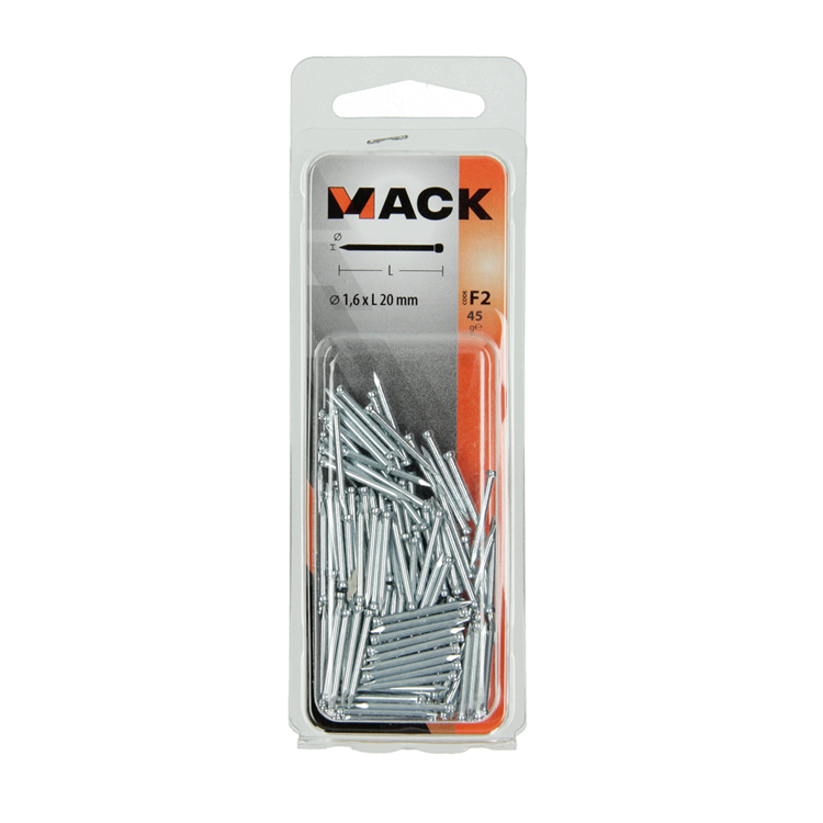 Load image into Gallery viewer, Mack 1017174 - nagel ronde kop staal gehard 45 gr 1,6 x 20 mm | 10 stuks