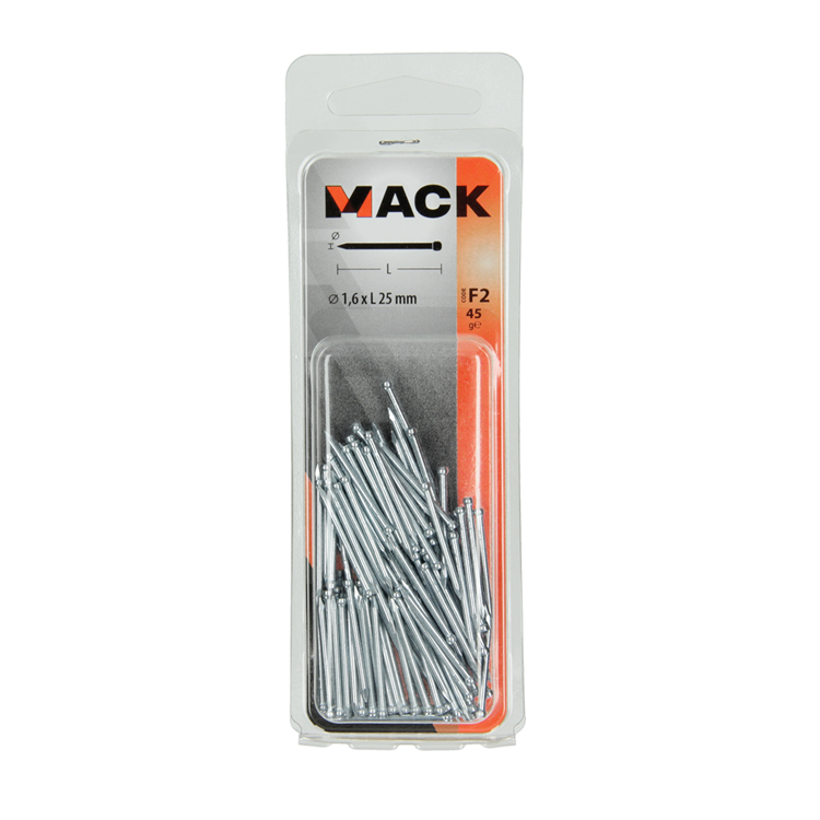 Load image into Gallery viewer, Mack 1017175 - nagel ronde kop staal gehard 45 gr 1,6 x 25 mm | 10 stuks
