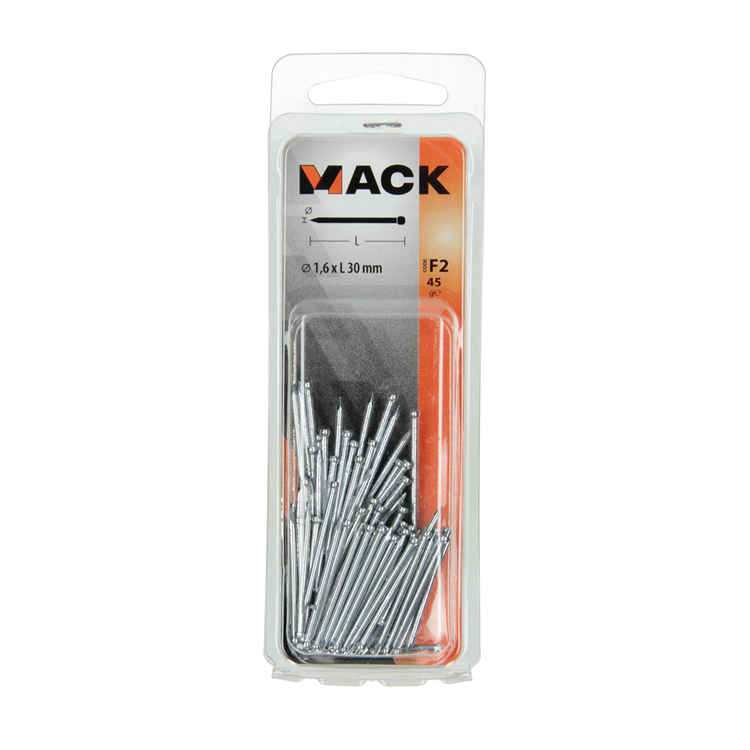 Load image into Gallery viewer, Mack 1017176 - nagel ronde kop staal gehard 45 gr 1,6 x 30 mm | 10 stuks