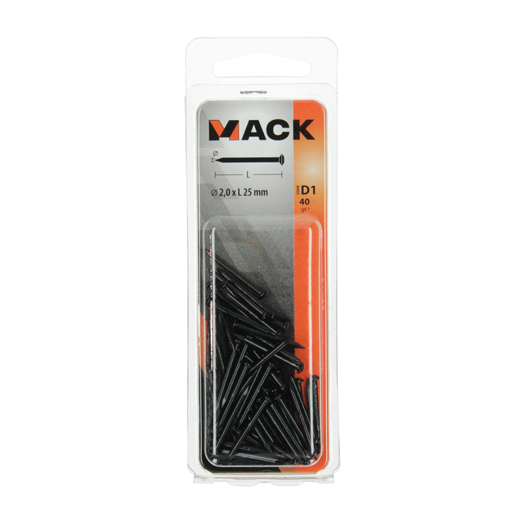 Load image into Gallery viewer, Mack 1017179 - staalnagel bvk staal geblauwd 40 gr 2,0 x 25 mm | 10 stuks