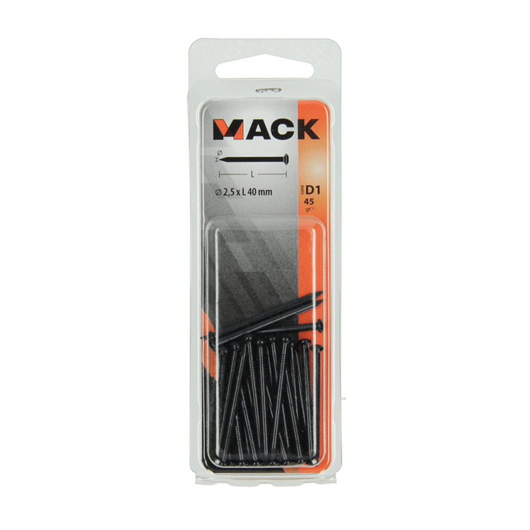 Load image into Gallery viewer, Mack 1017181 - staalnagel bvk staal geblauwd 45 gr 2,5 x 40 mm | 10 stuks