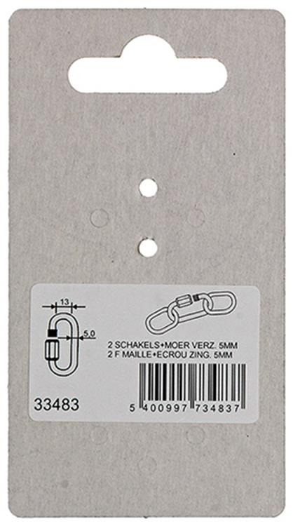 Load image into Gallery viewer, Mack 1008453 - 2 loze schakels + moer 5mm verzinkt | 10 stuks