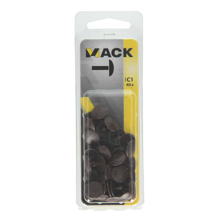 Afbeelding laden in galerijviewer, Mack 1017337 - afdekkapje kunststof bruin 40 st | 10 stuks