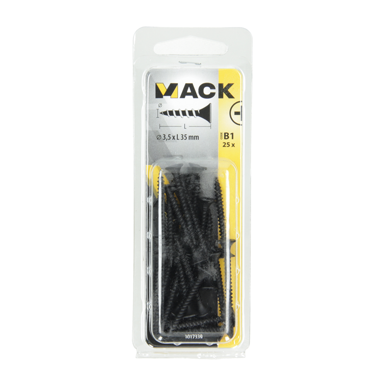Afbeelding laden in galerijviewer, Mack 1017339 - gipsplaatschroef zwart gefosf. 25 st 3,5 x 35 mm | 10 stuks
