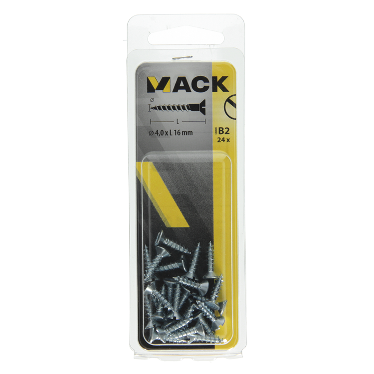 Afbeelding laden in galerijviewer, Mack 1017352 - houtschroef verzonken kop verz24 st 4,0 x 16 mm | 10 stuks