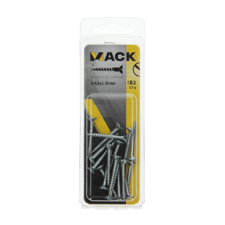 Afbeelding laden in galerijviewer, Mack 1017355 - houtschroef verzonken kop verz17 st 4,0 x 30 mm | 10 stuks