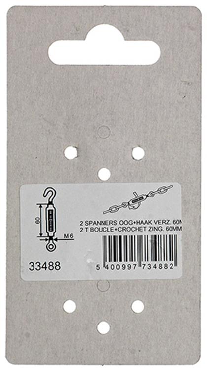 Afbeelding laden in galerijviewer, Mack 1008458 - 2 spanners oog + haak m6 x 60mm verzinkt | 10 stuks