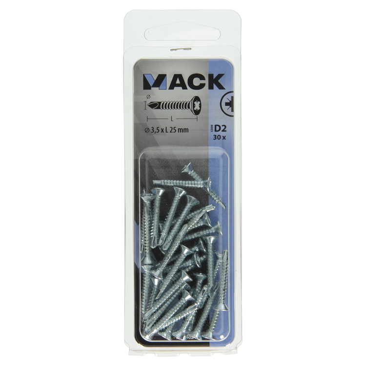 Afbeelding laden in galerijviewer, Mack 1017462 - zelfborende schroef vz kop verz. 30 st 3,5 x 25 mm | 10 stuks